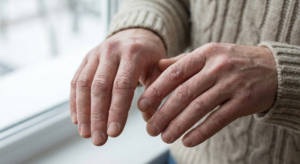 Natural ingredients for DIY winter body lotion including aloe vera, glycerin, coconut oil, and a jar of cream,